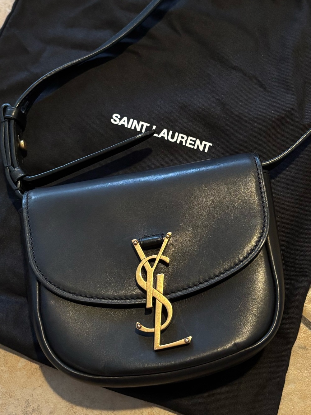 Saint Laurent Kaia Black Leather YSL Crossbody